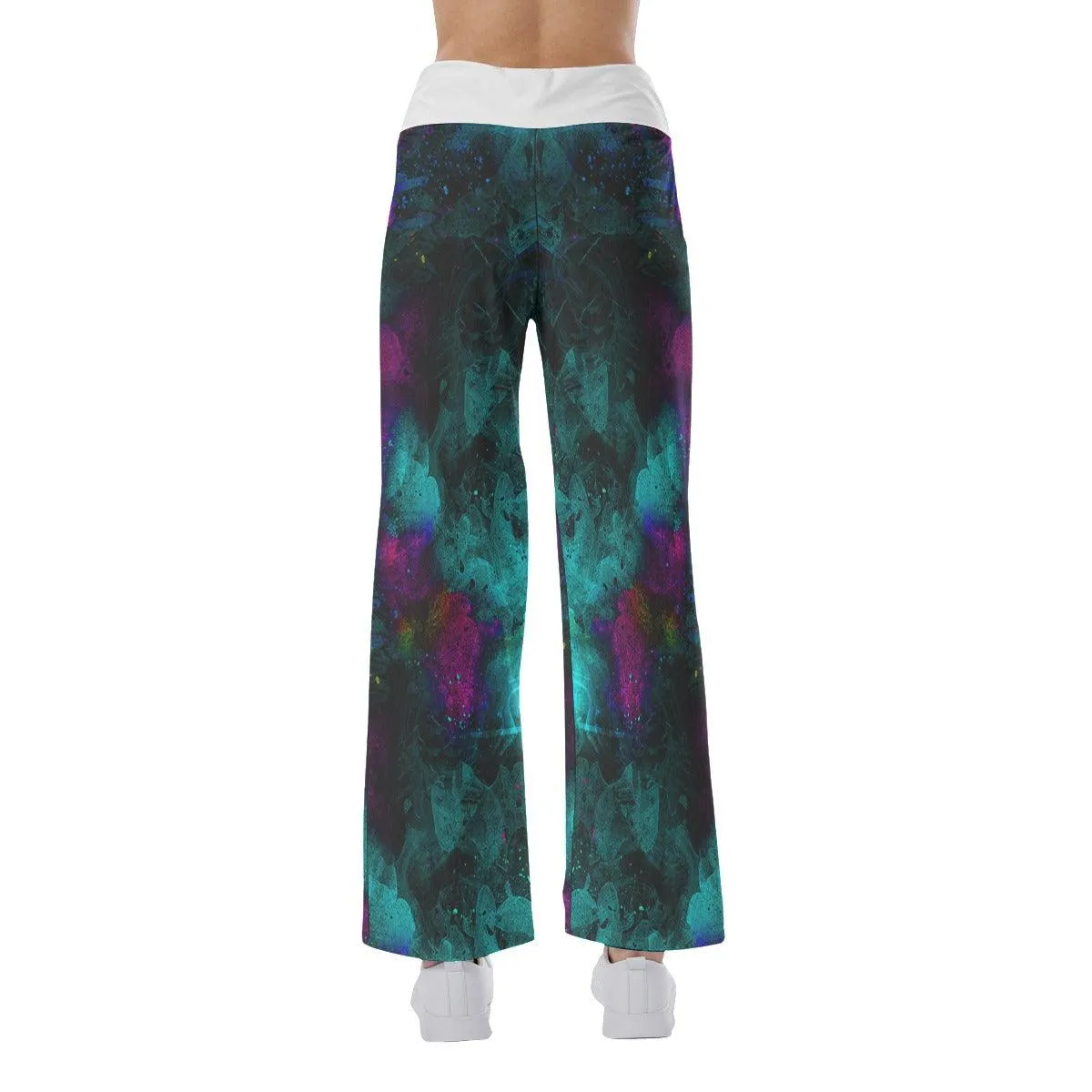 Blue Ocean Skull High-waisted Wide Leg Pants
