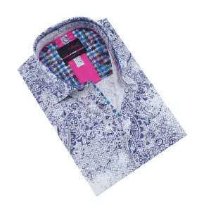 Blue Paisley Trace Short Sleeve Shirt