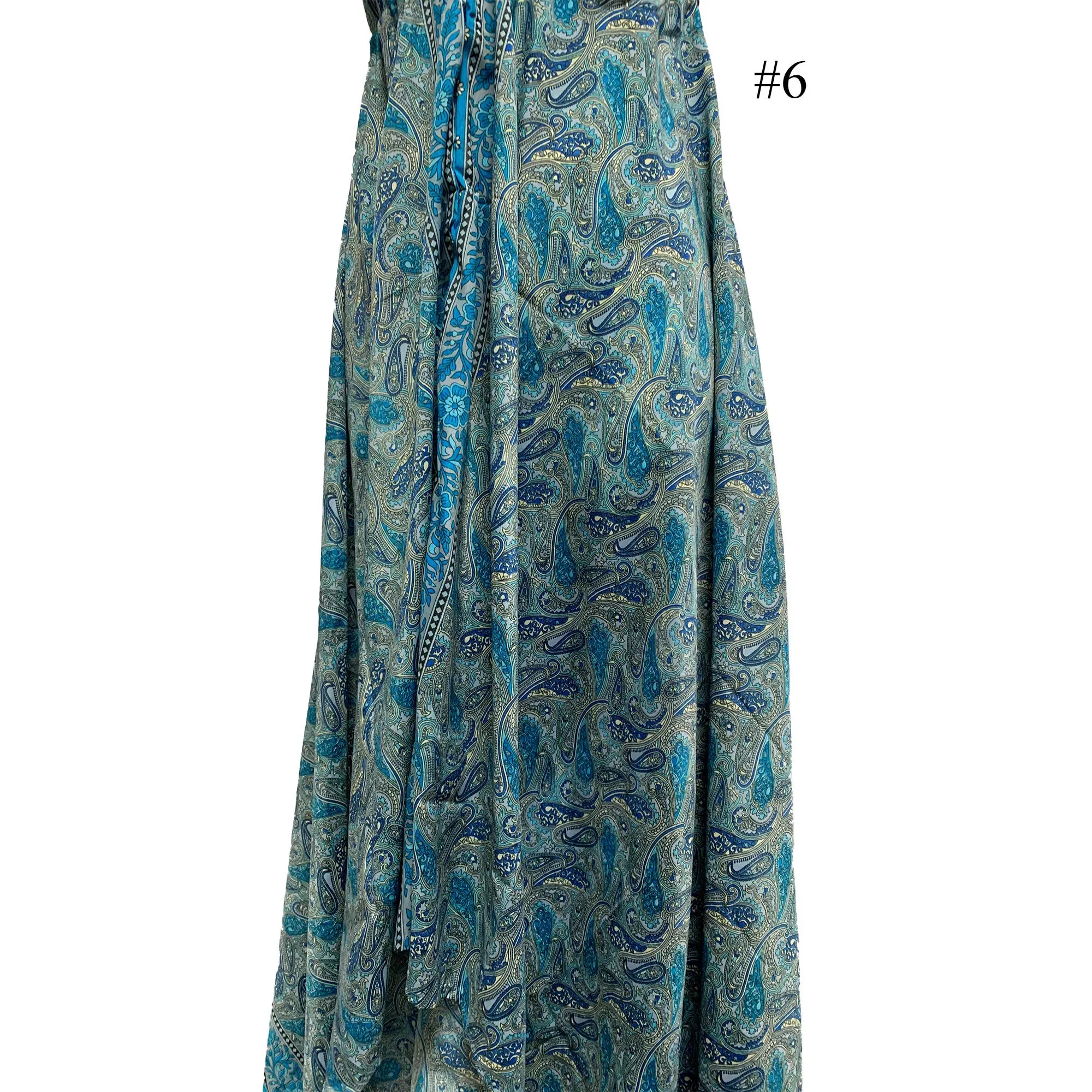 Boho Silk Halter Dress Beach Party Goddess Paisely Maxi Dress Niya