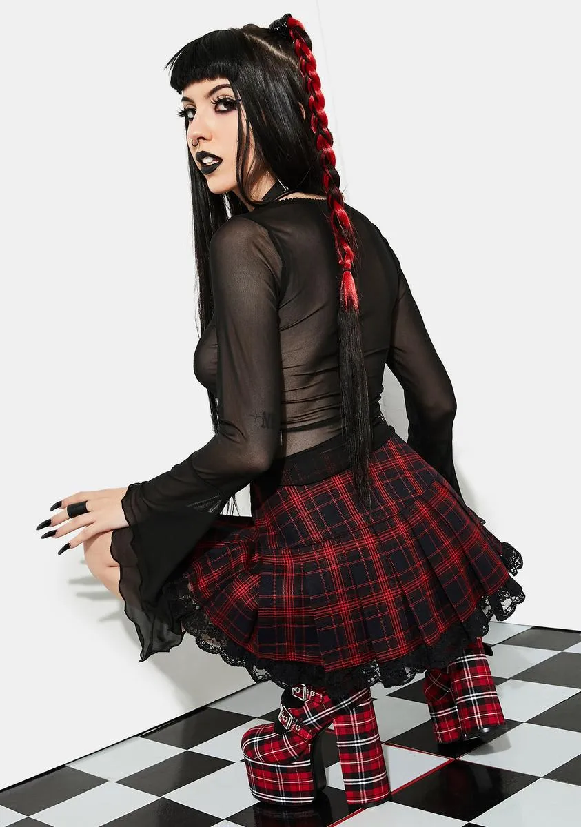 Born To Burn Plaid Mini Skirt