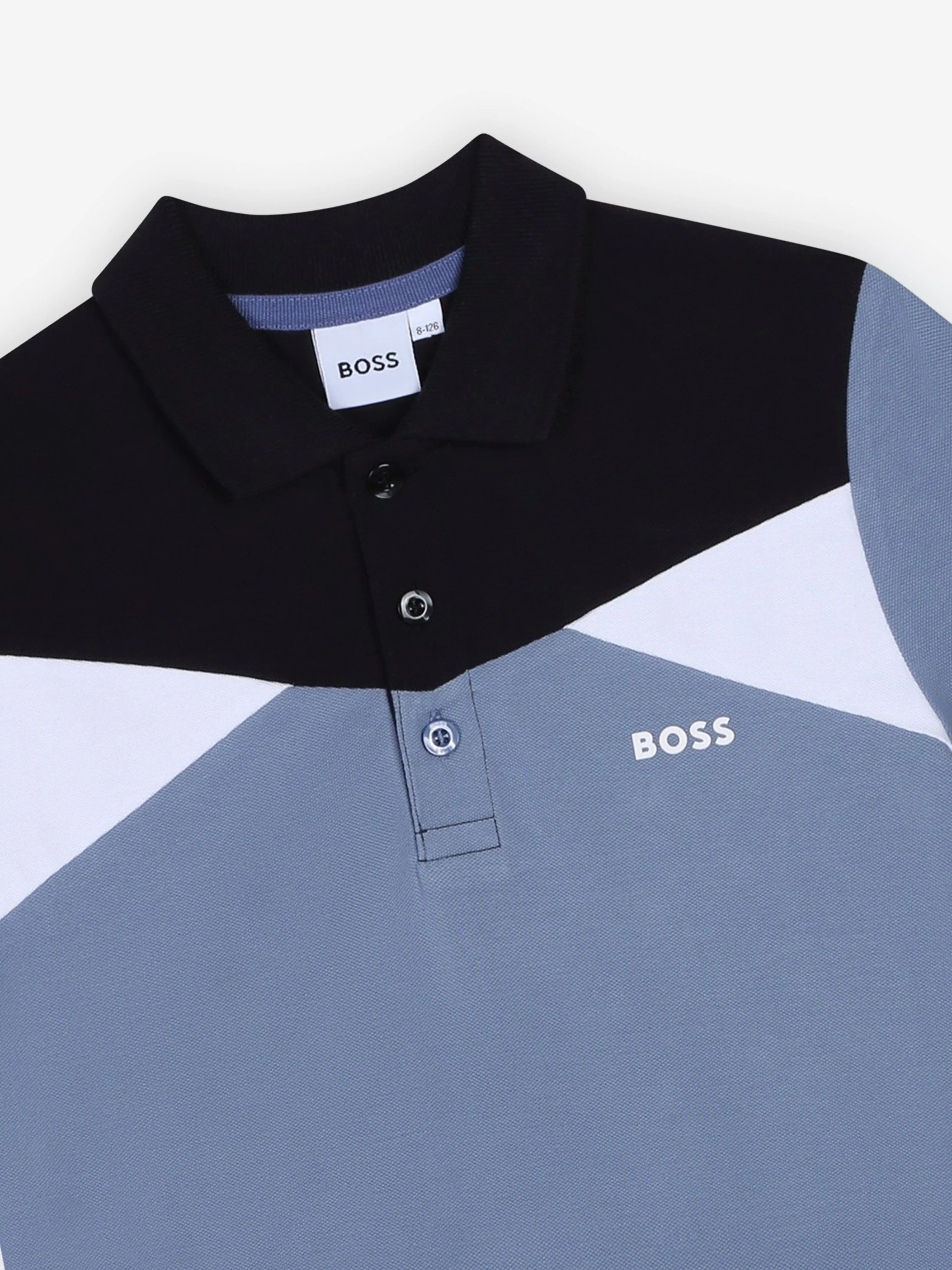 BOSS Boys Colourblock Polo Shirt in Grey