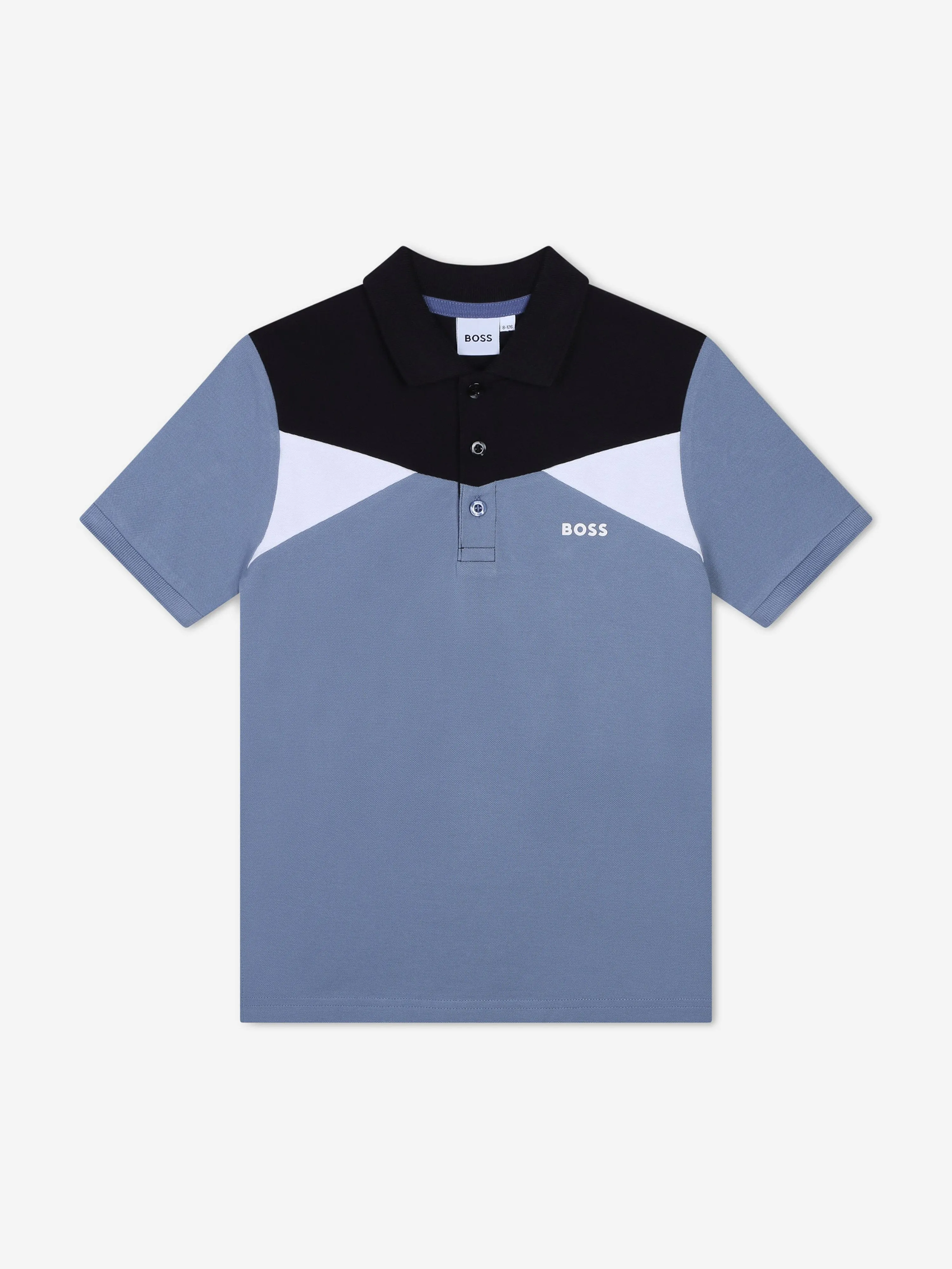 BOSS Boys Colourblock Polo Shirt in Grey