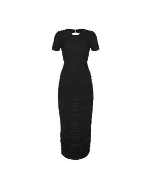 BOUNCE MESH DRESS BLACK