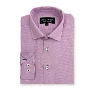Boys Pink Micro Checks Dress Shirt