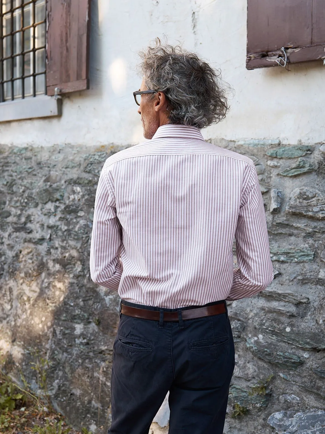 Braga Dress Shirt Stripes Red
