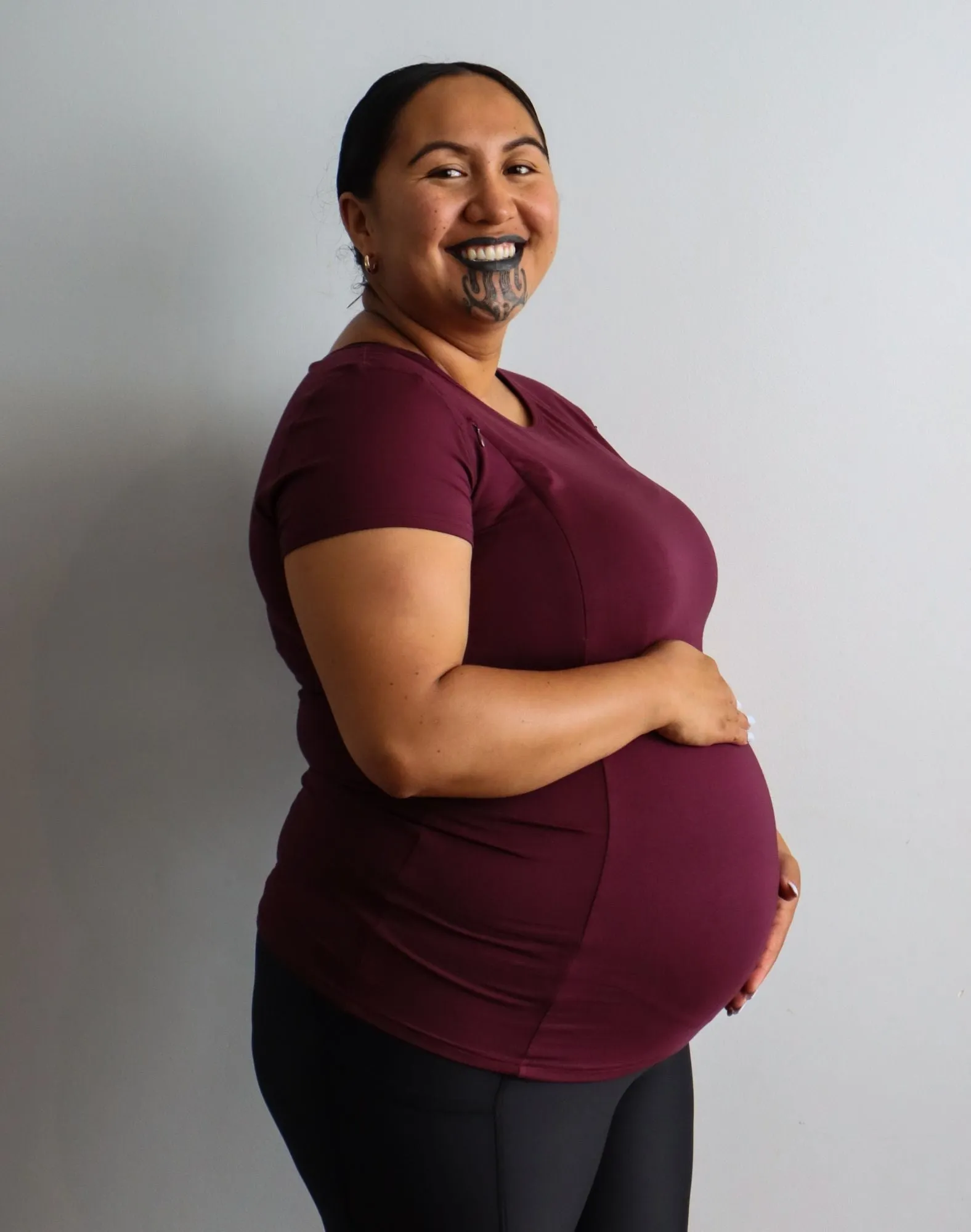 Breastfeeding T-Shirt - Bamboo Workout Tee Fig