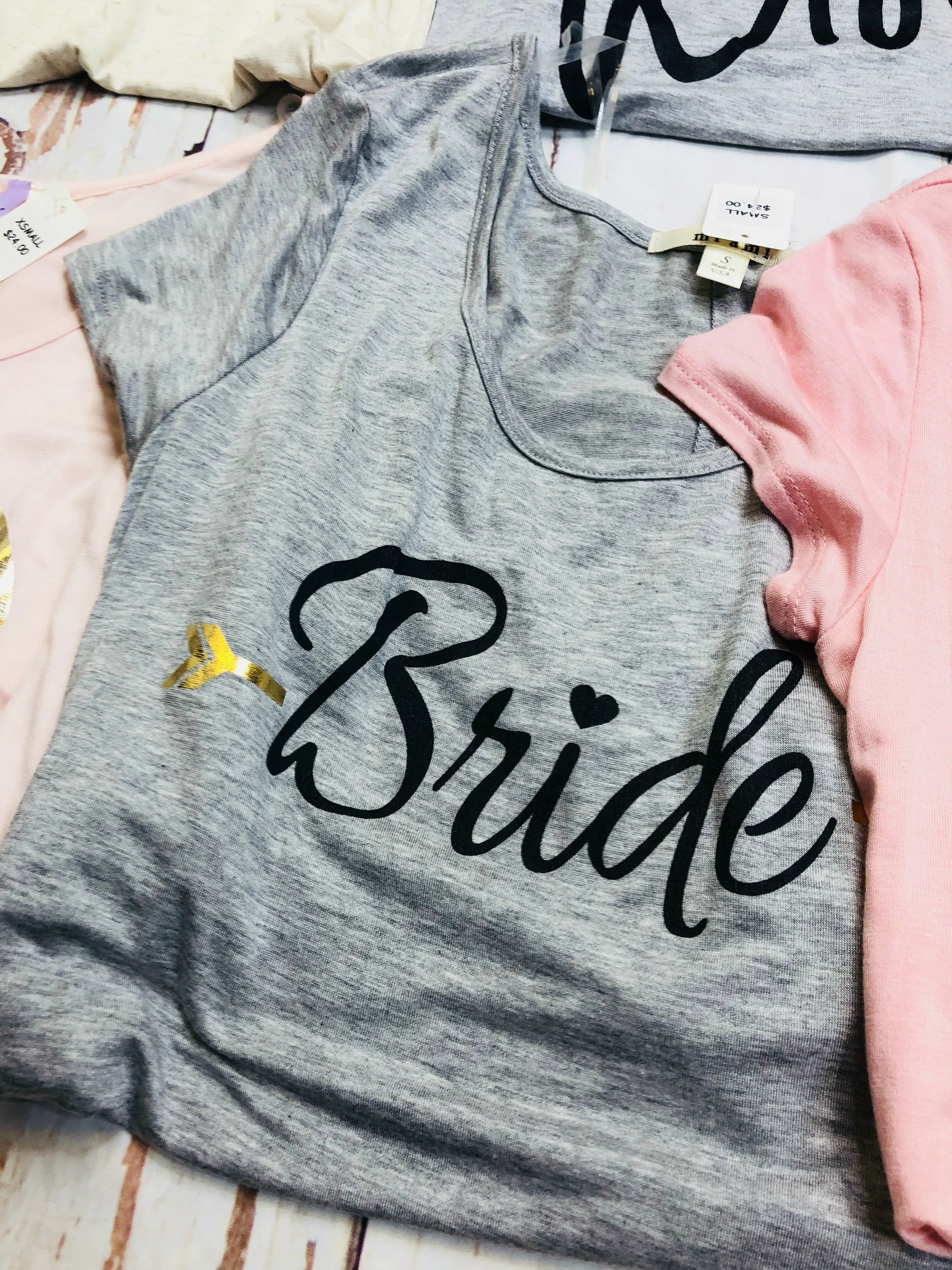 Bride Short Sleeve Graphic Tee: Grey