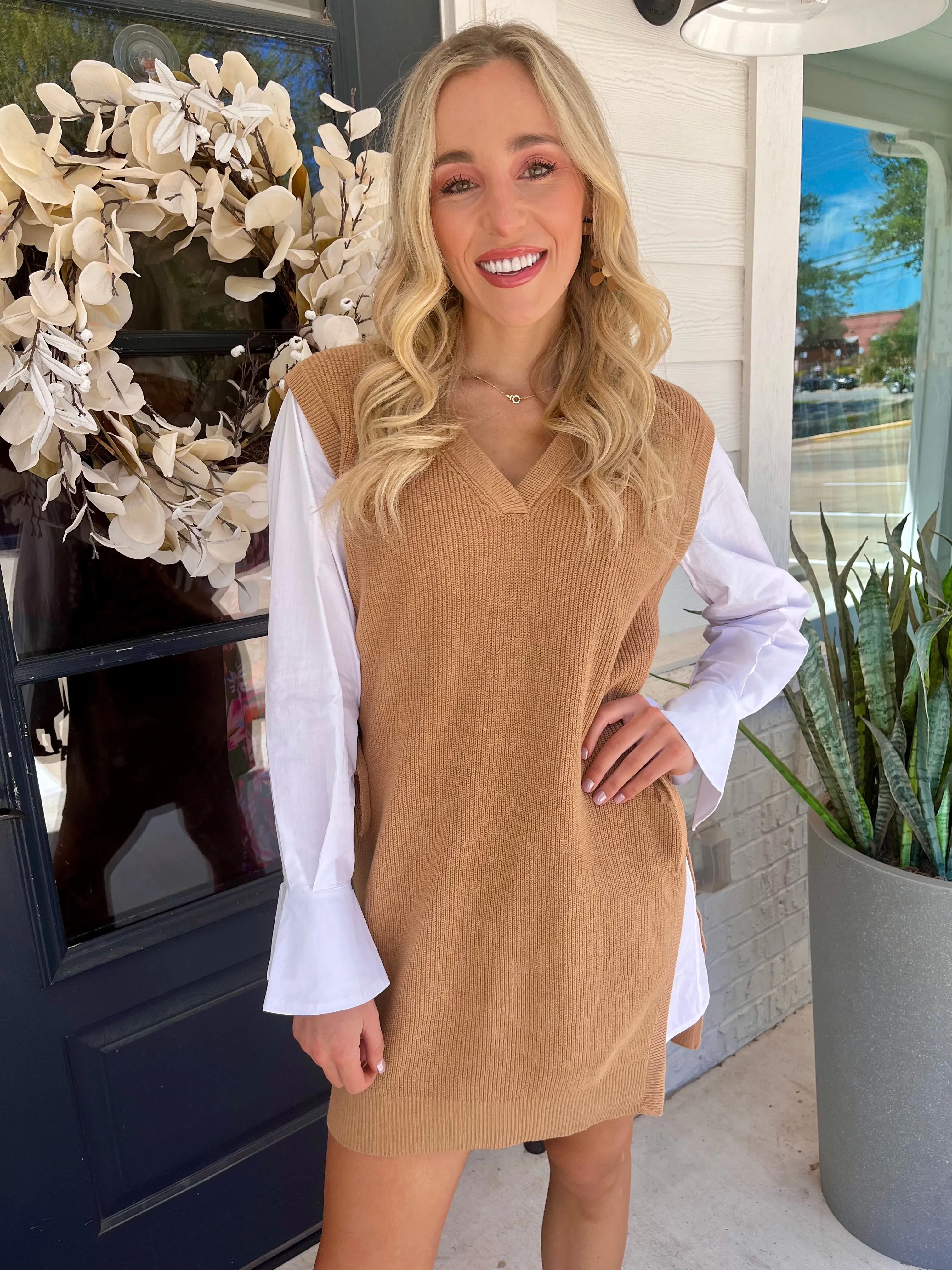 Brown Sugar Smiles Sweater Dress