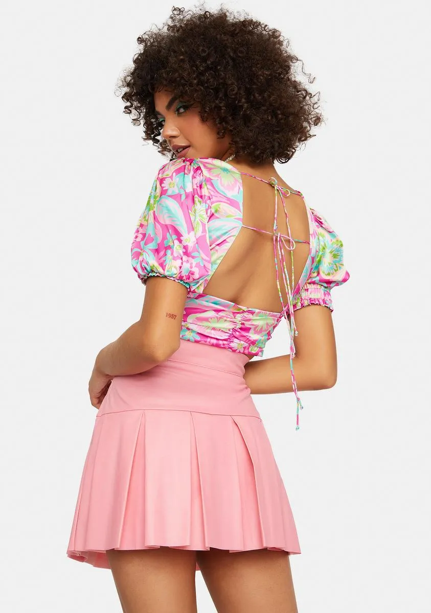 Bubblegum Cheap Thrills Pleated Skirt