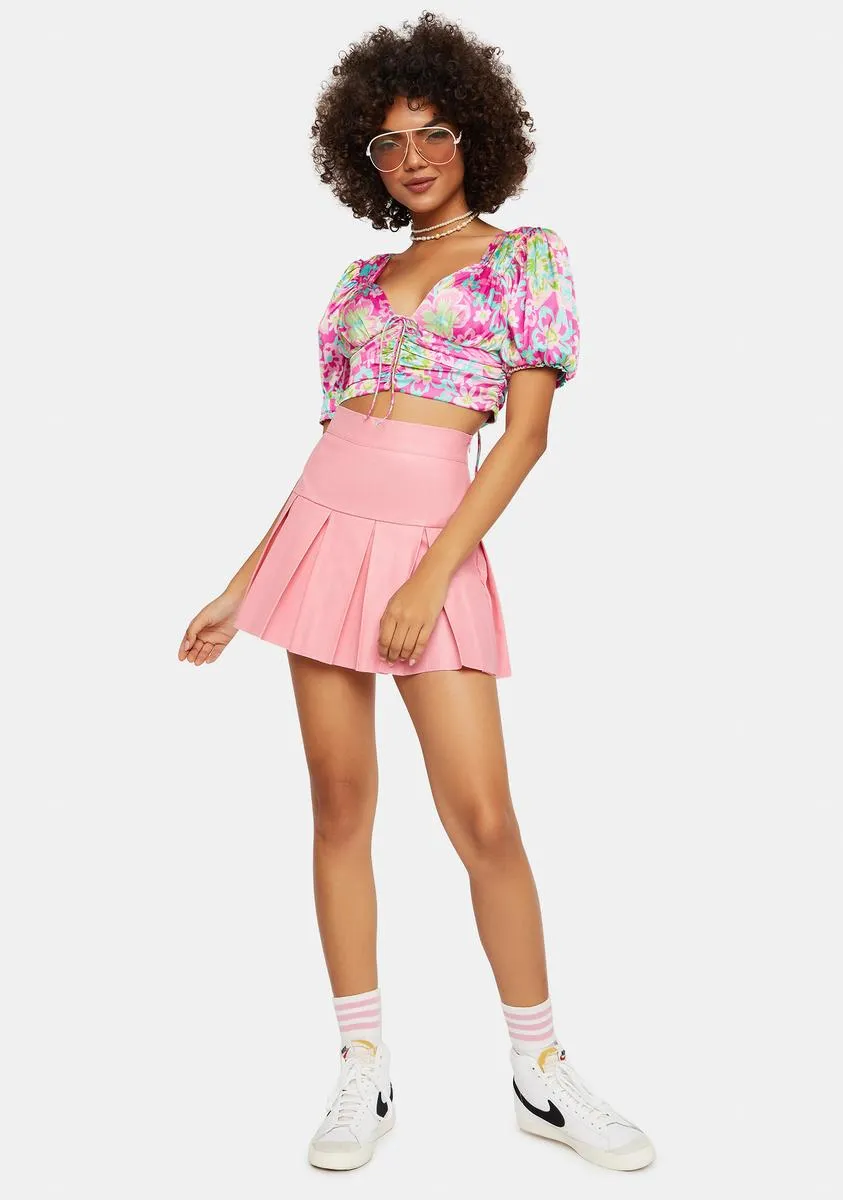 Bubblegum Cheap Thrills Pleated Skirt