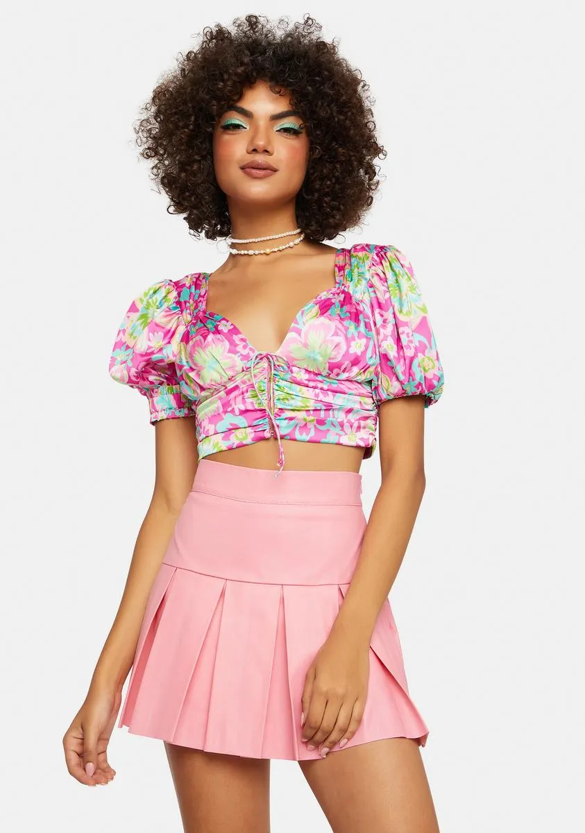 Bubblegum Cheap Thrills Pleated Skirt