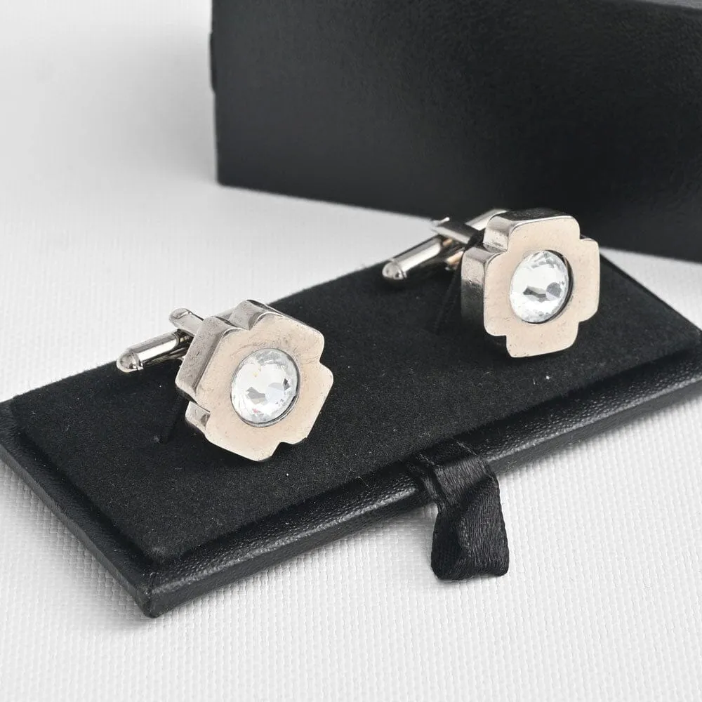 Burgos Fancy Men's Stone Design Cufflinks Set