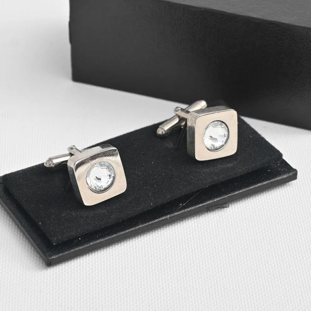 Burgos Fancy Men's Stone Design Cufflinks Set