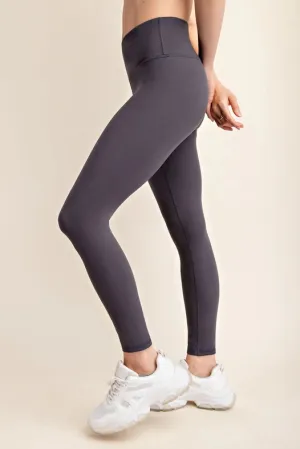 Butter Soft Basic Full Length Leggings Charcoal
