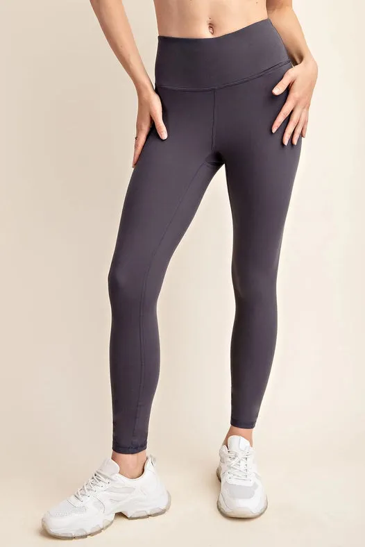 Butter Soft Basic Full Length Leggings Charcoal
