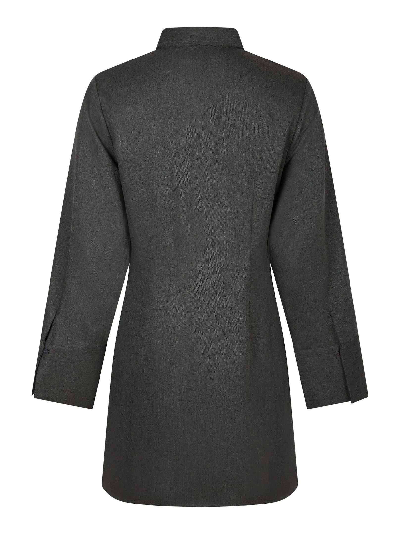 Cajsa Solid Shirt Dress - Dark Grey