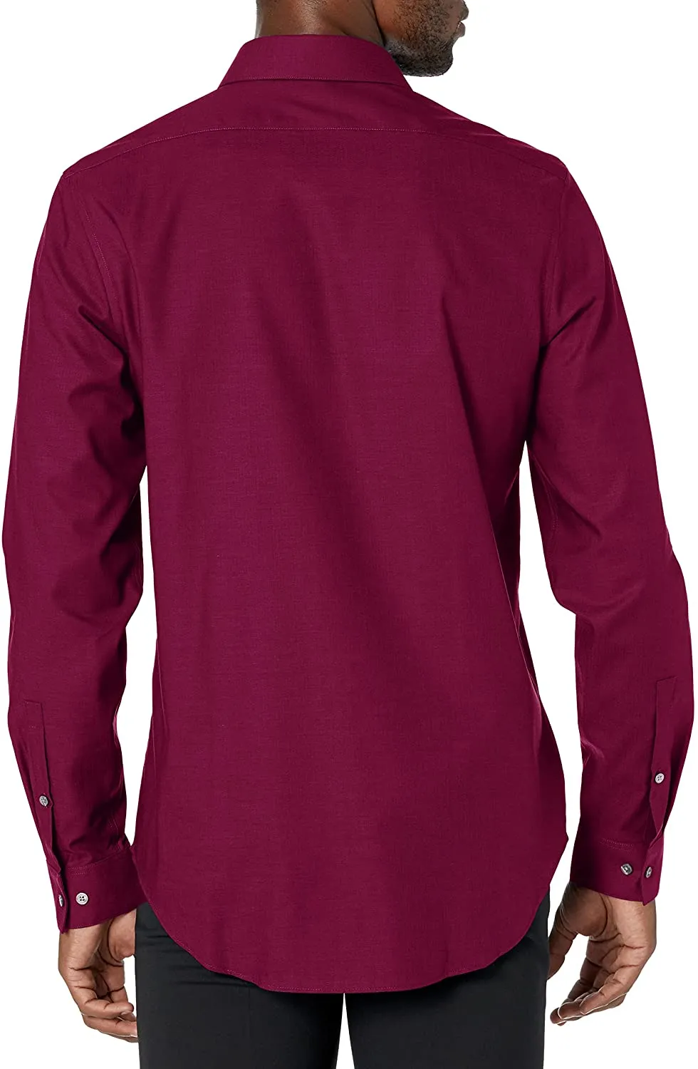 Calvin Klein Men's Slim-Fit Non-Iron Stain Shield Shirt, Mulberry, L