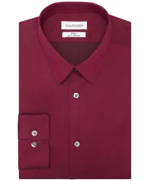 Calvin Klein Men's Slim-Fit Non-Iron Stain Shield Shirt, Mulberry, L