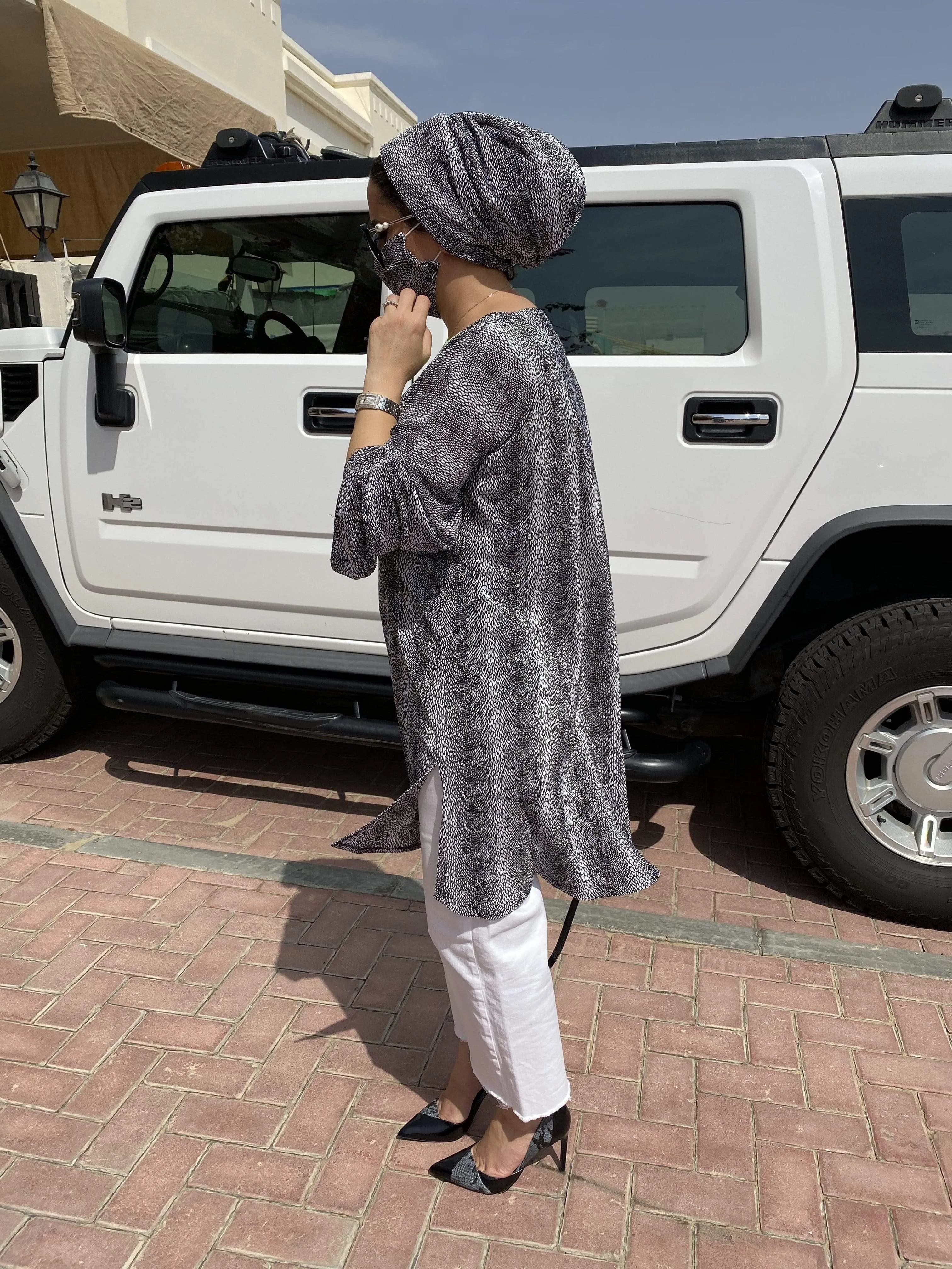 Cardigan Beanie Set - Snake Skin - Small Size (last piece)