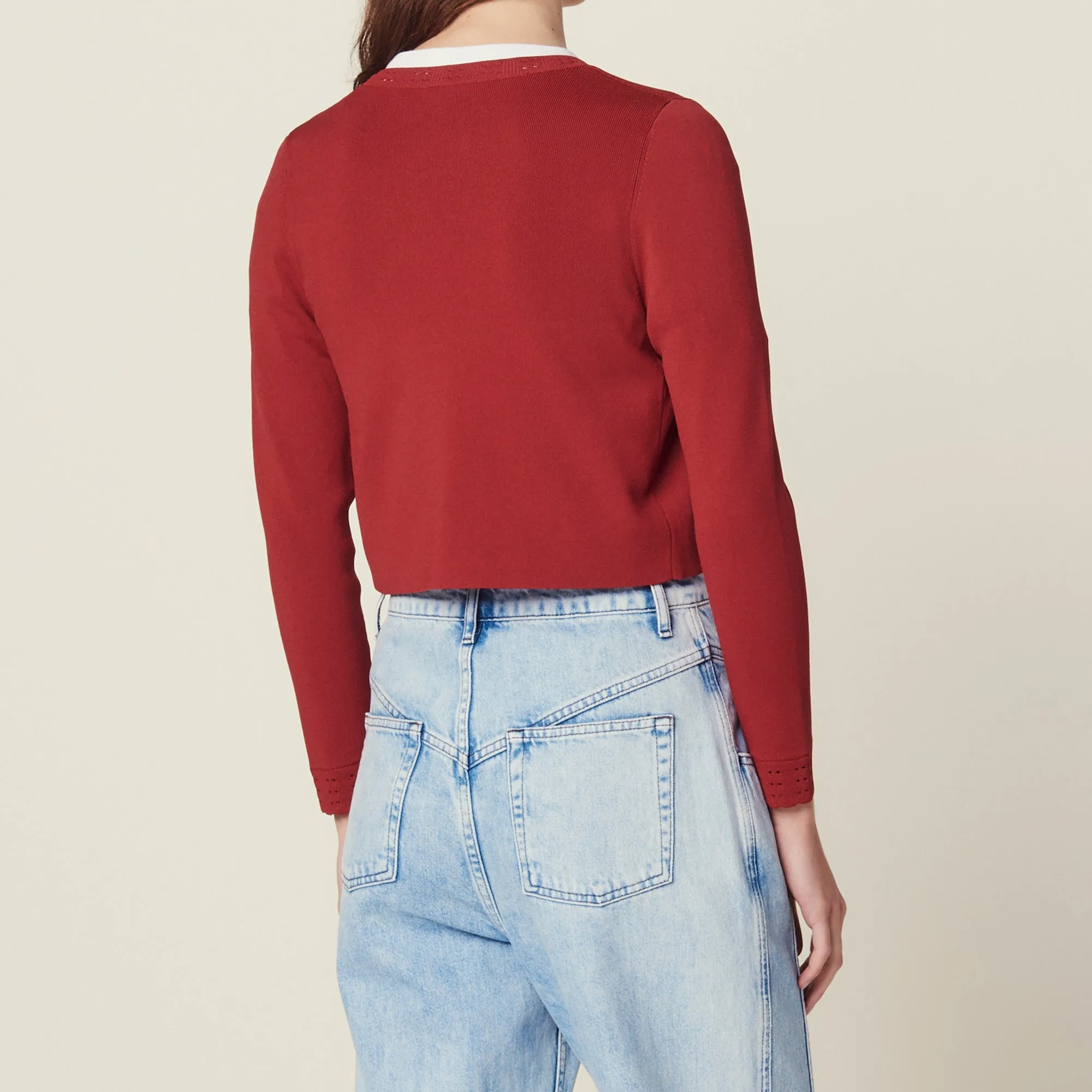 Cardigan court en maille