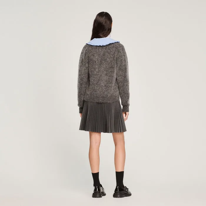 Cardigan en maille à large col