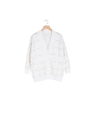 Cardigan oversize orné de rivets bijoux