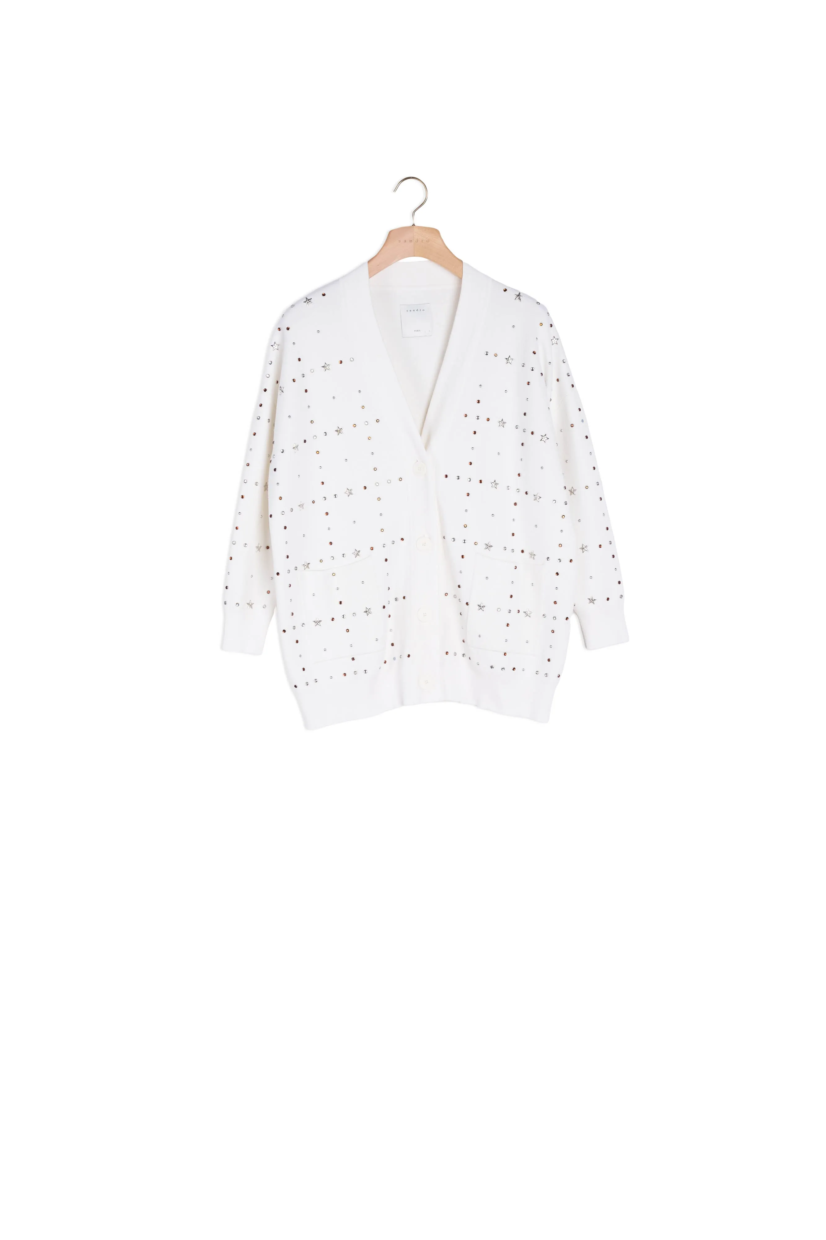 Cardigan oversize orné de rivets bijoux