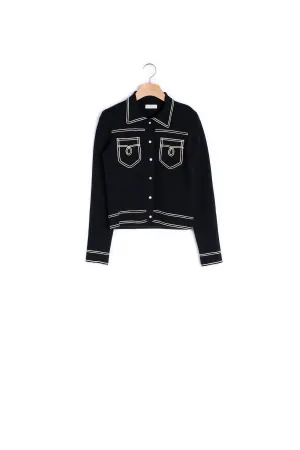 Cardigan à surpiqûres