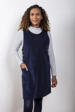 Carrie Cord Dress Plain Navy
