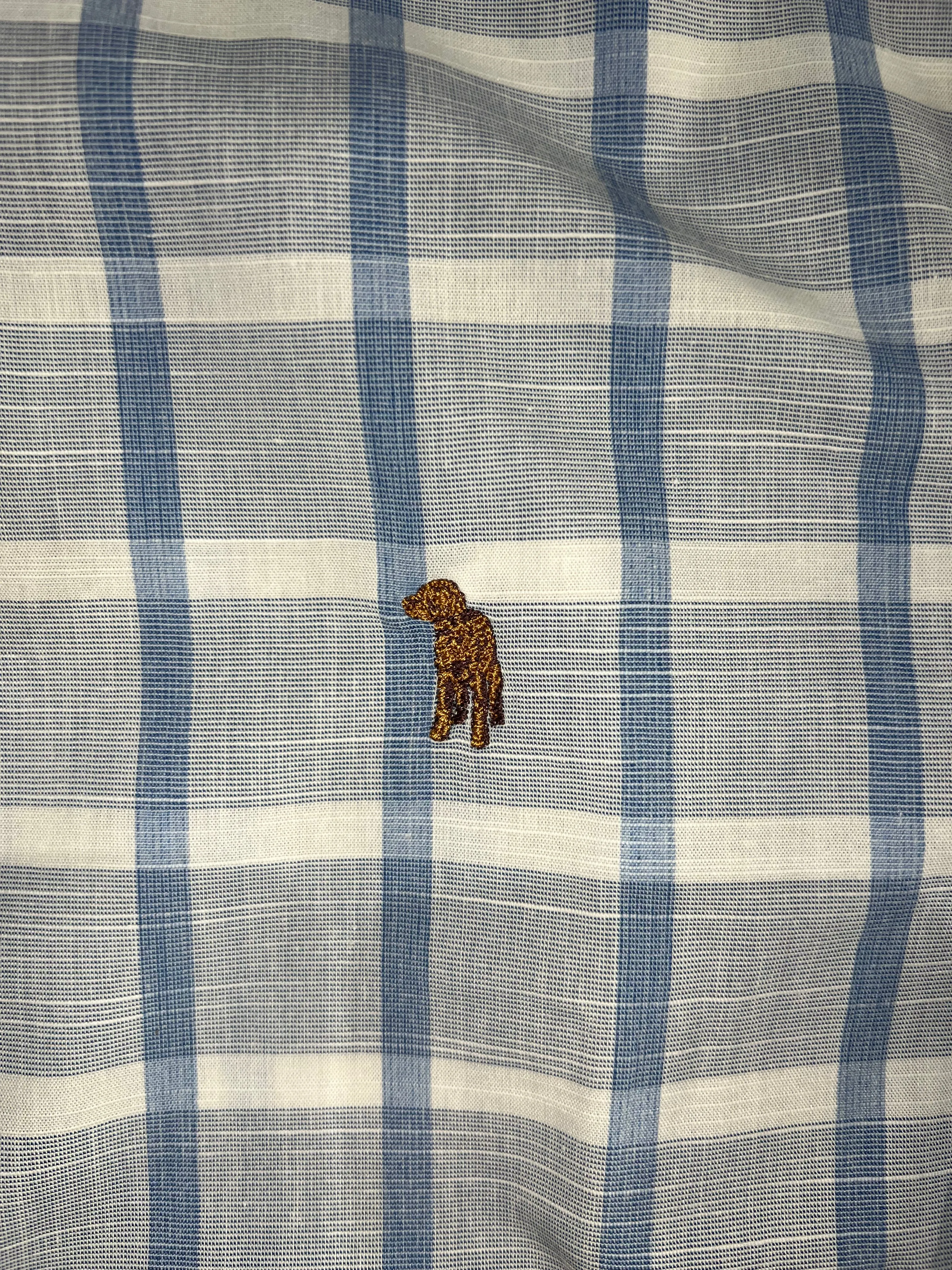 Chalky Blue Check Button Down Dress Shirt