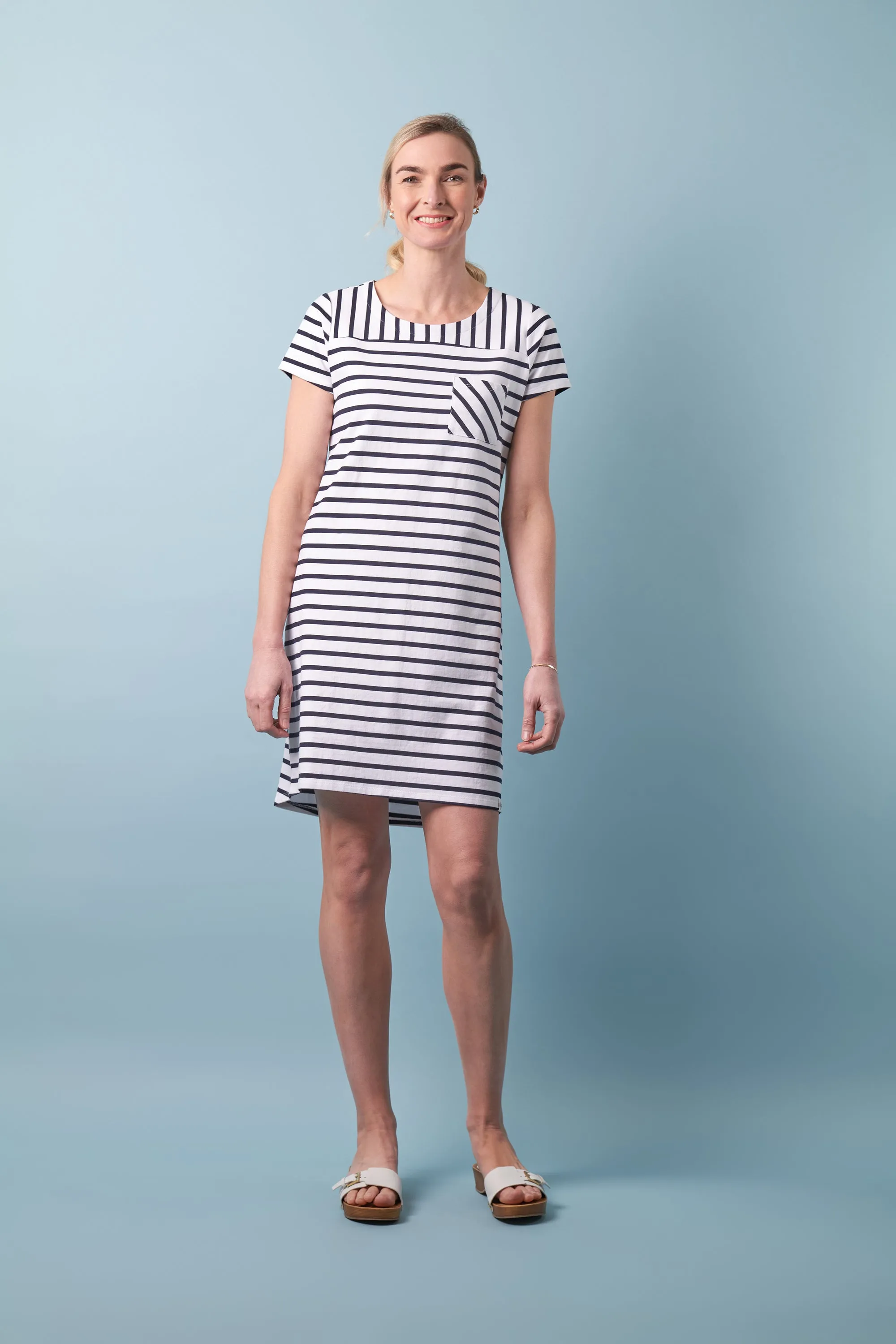 Charlie Jane Milford Dress - White/Navy