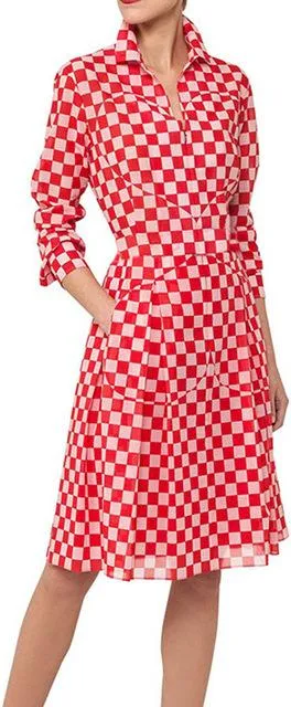 Checker-Print Shirt-Dress