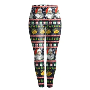 Christmas Pattern Digital Print Women Elastic Skinny Party Legging