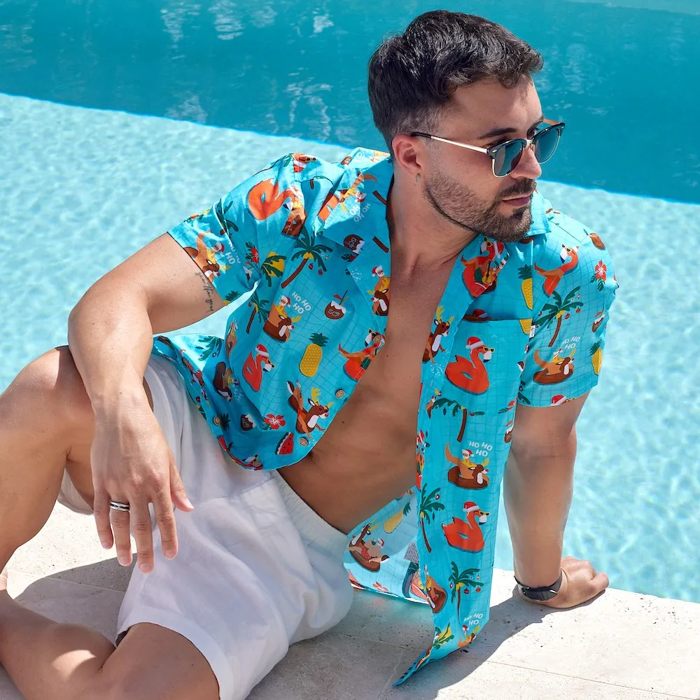 Christmas Pool Party - Mens Festive Shirt
