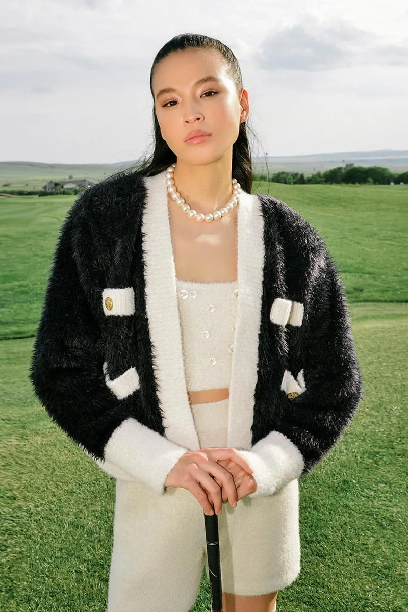 CLASSIC FLUFFY BLACK CARDIGAN