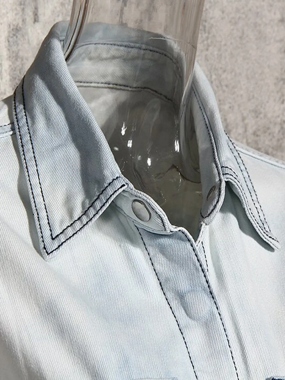 CLILLA Denim Shirt Dress & Mini Skirt Set