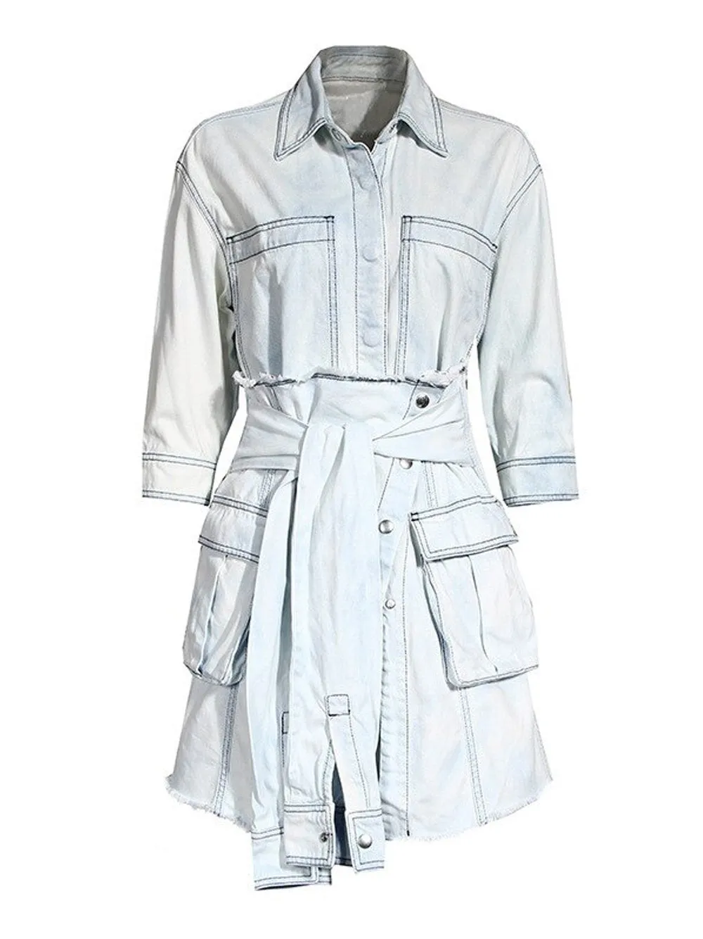 CLILLA Denim Shirt Dress & Mini Skirt Set
