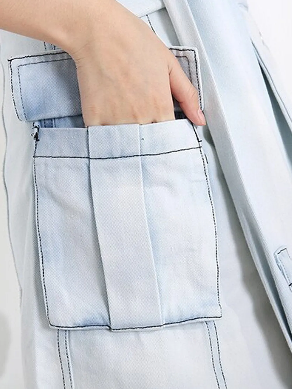 CLILLA Denim Shirt Dress & Mini Skirt Set