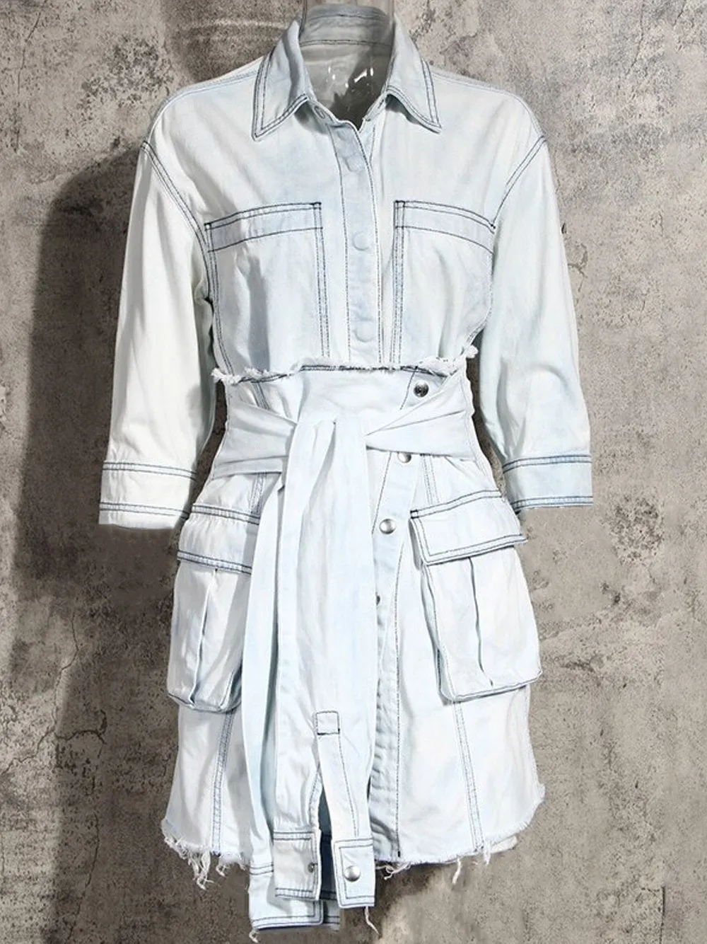 CLILLA Denim Shirt Dress & Mini Skirt Set