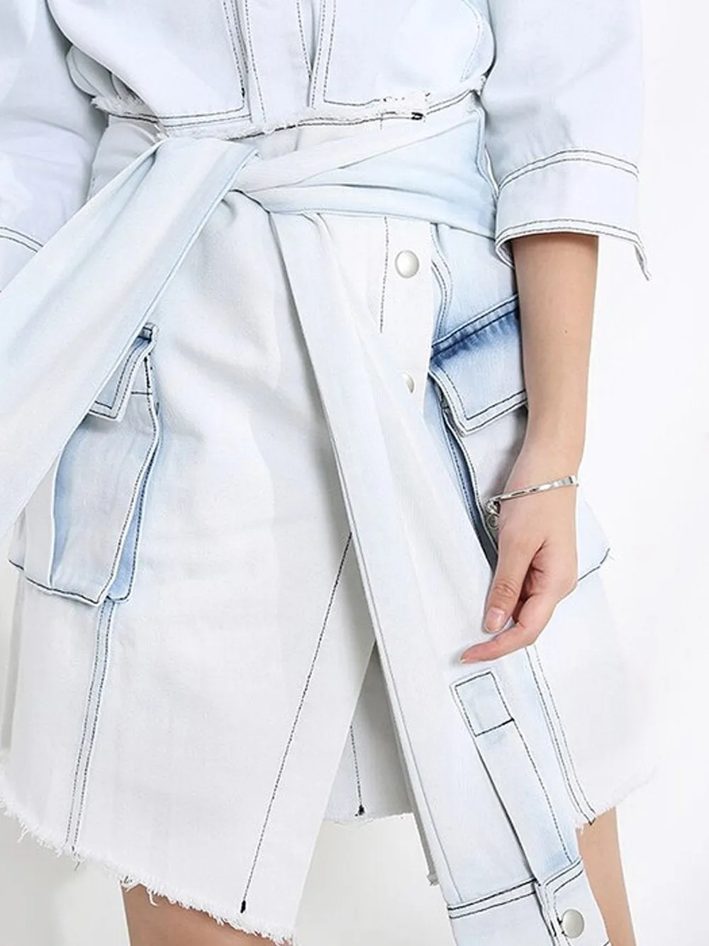 CLILLA Denim Shirt Dress & Mini Skirt Set