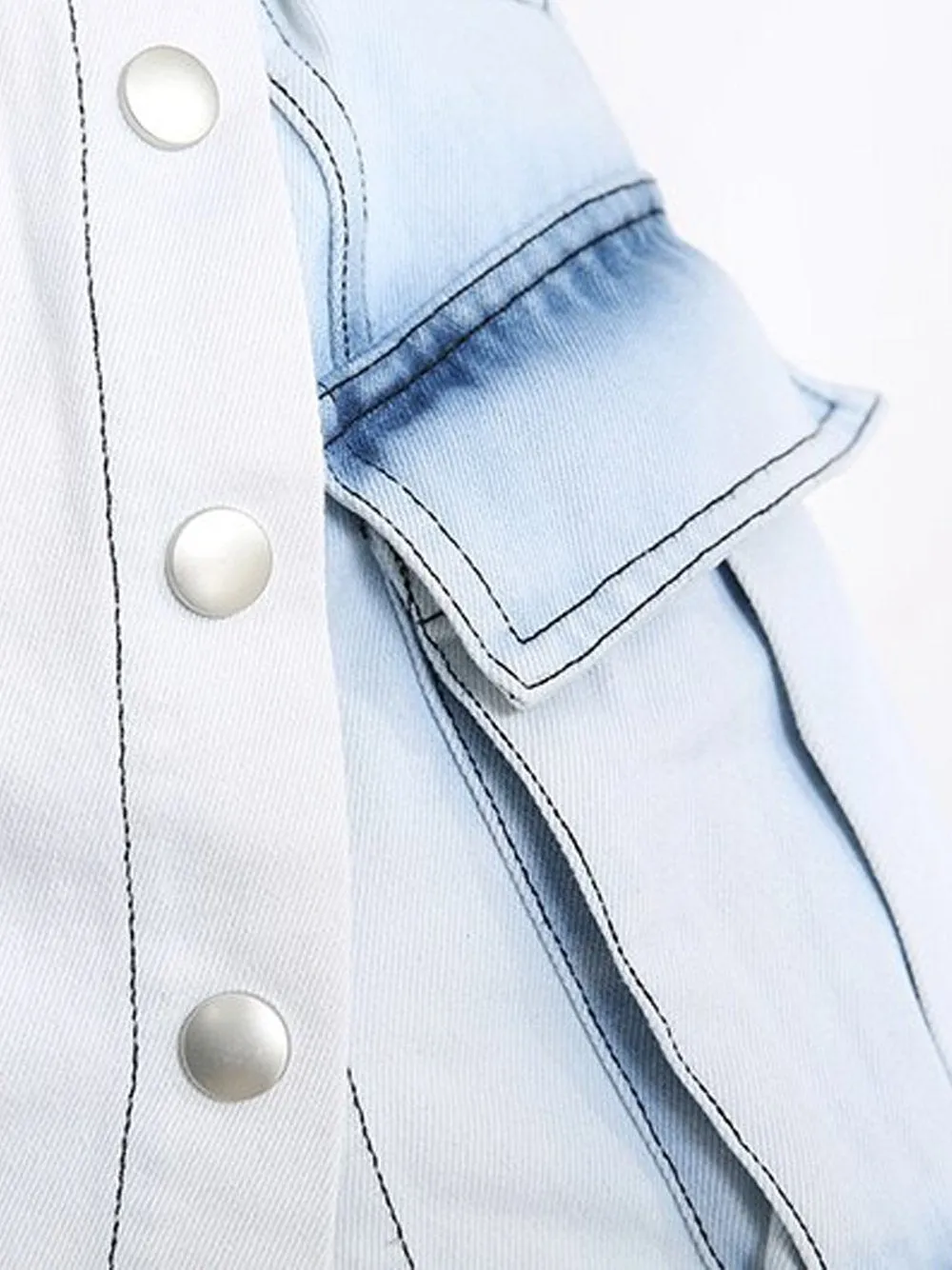 CLILLA Denim Shirt Dress & Mini Skirt Set