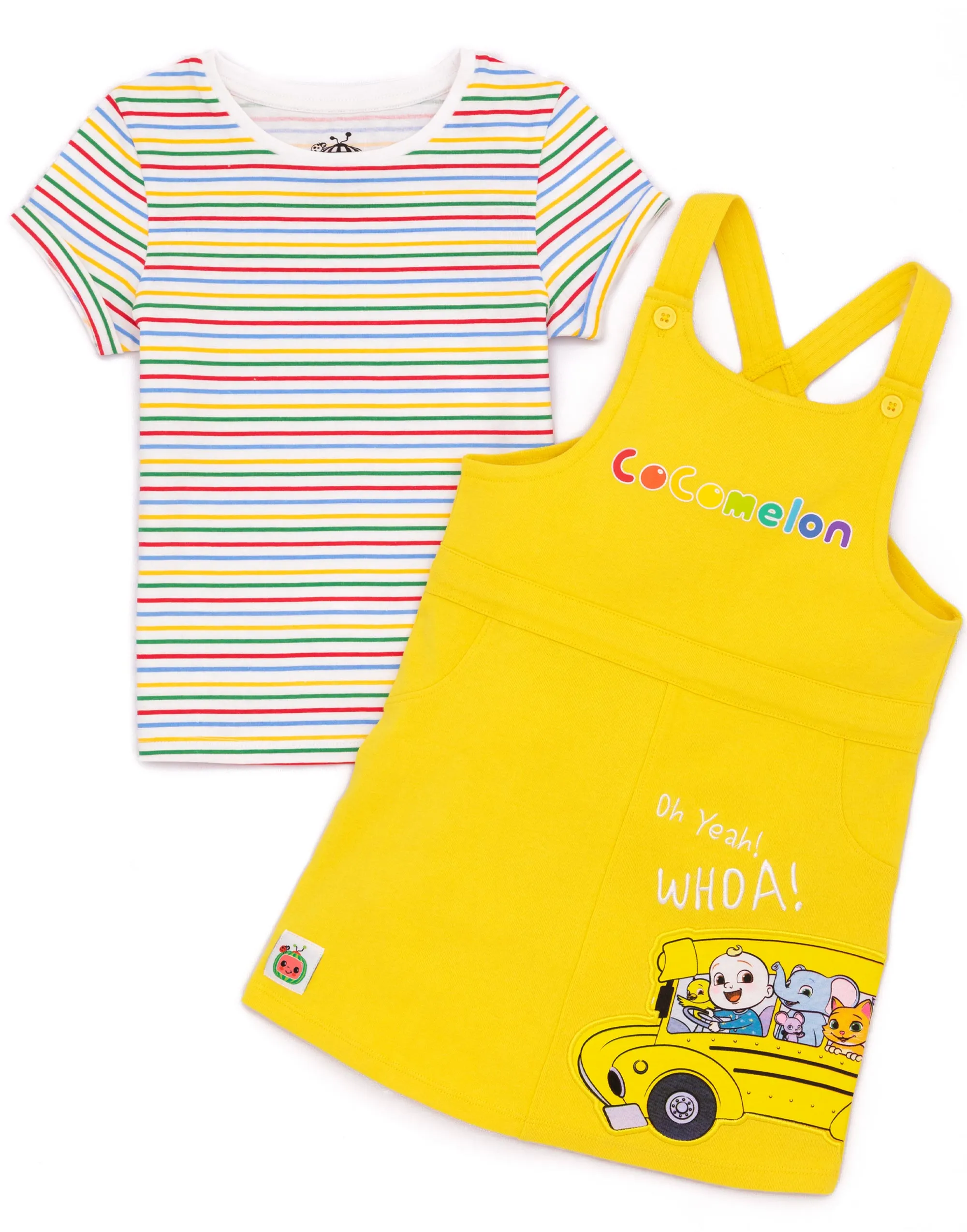 Cocomelon Girls Pinafore Dress & T-Shirt Set