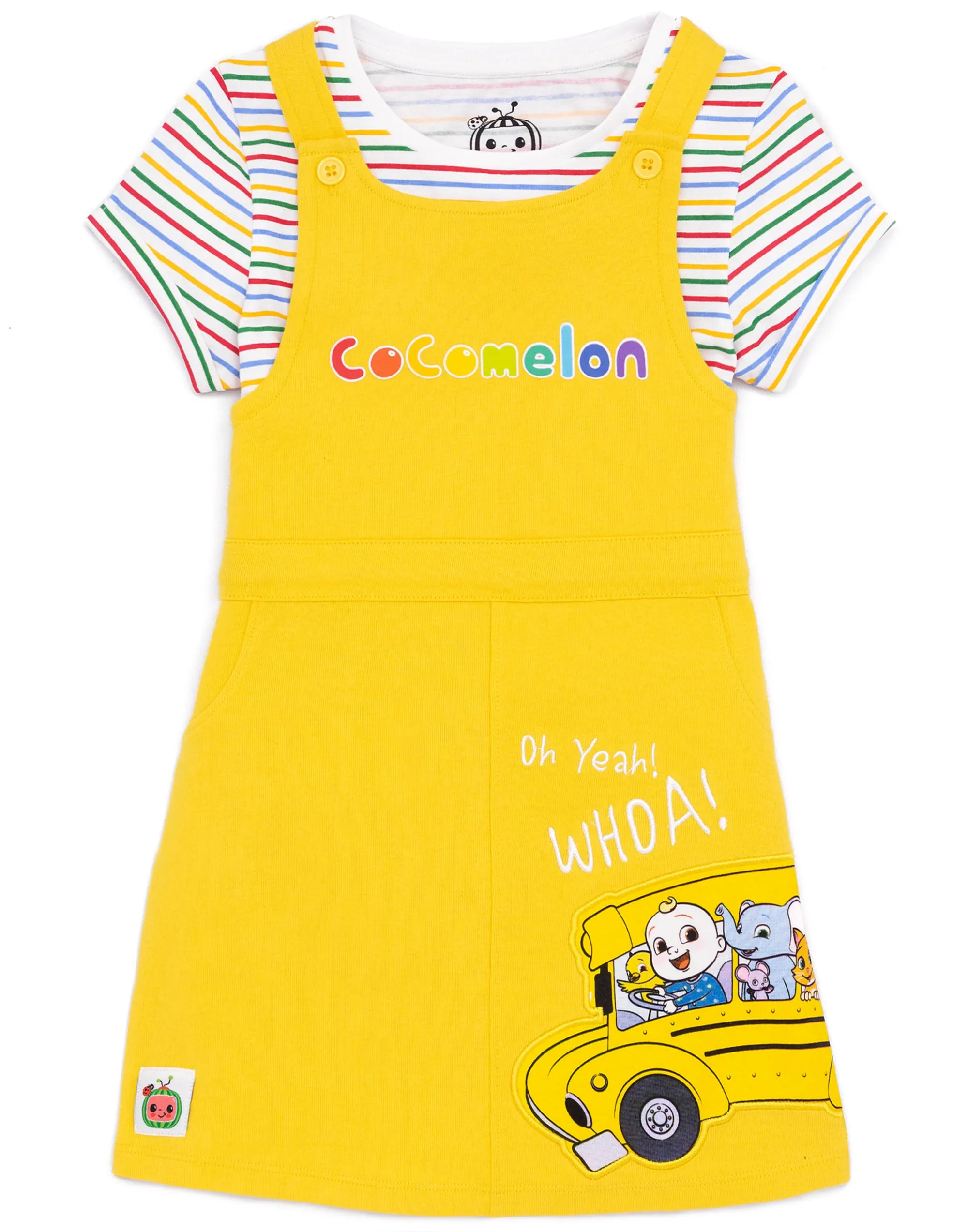 Cocomelon Girls Pinafore Dress & T-Shirt Set