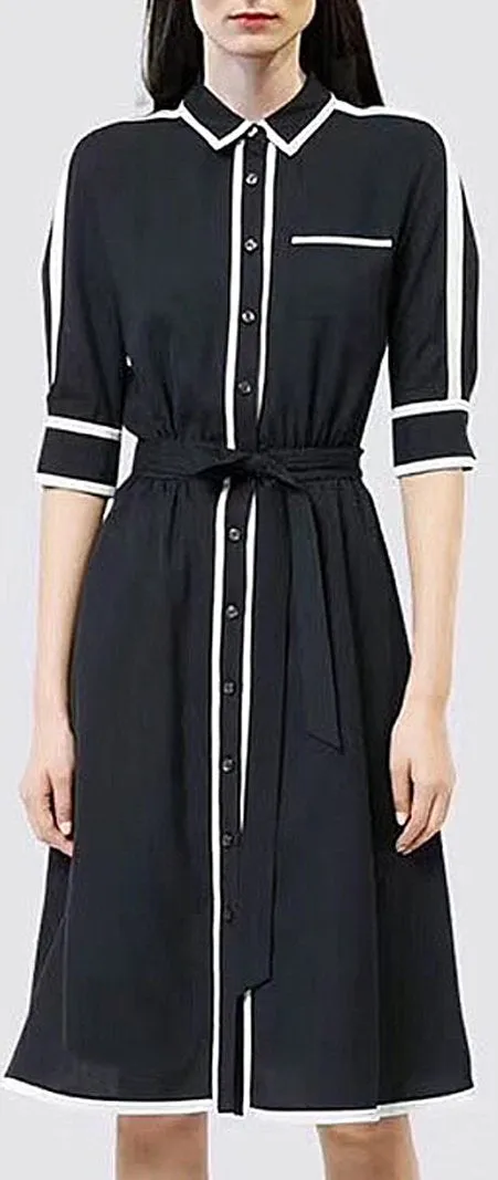 Color-Contrast Shirt-Dress