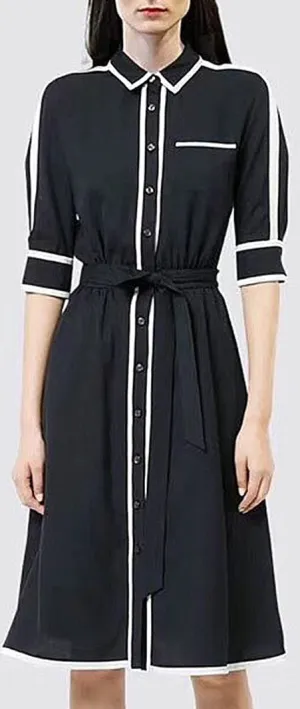 Color-Contrast Shirt-Dress
