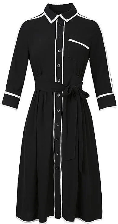 Color-Contrast Shirt-Dress