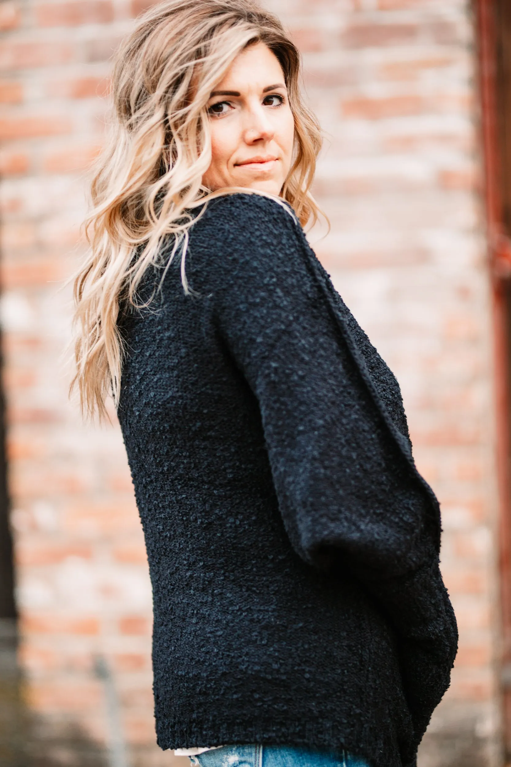 Committed To Love Black Cardigan