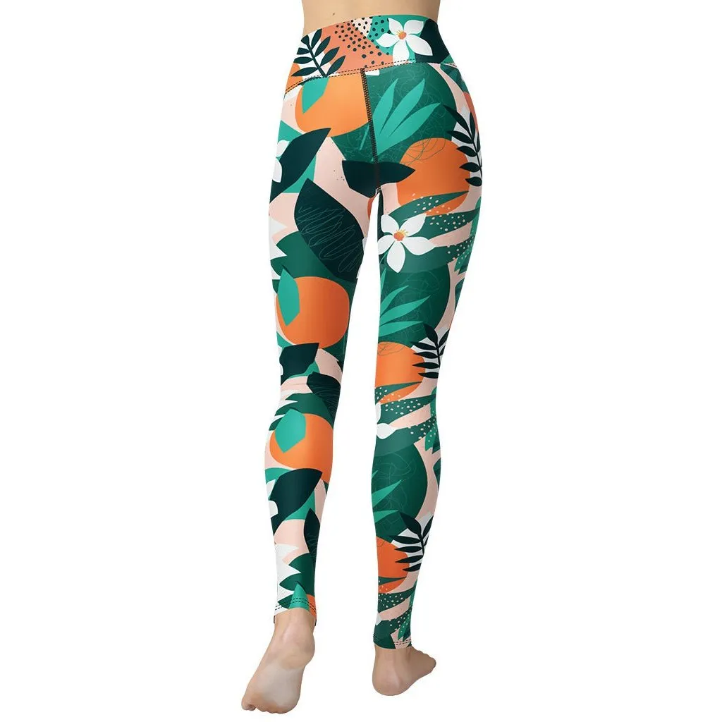 Contemporary Tropical Yoga Leggings