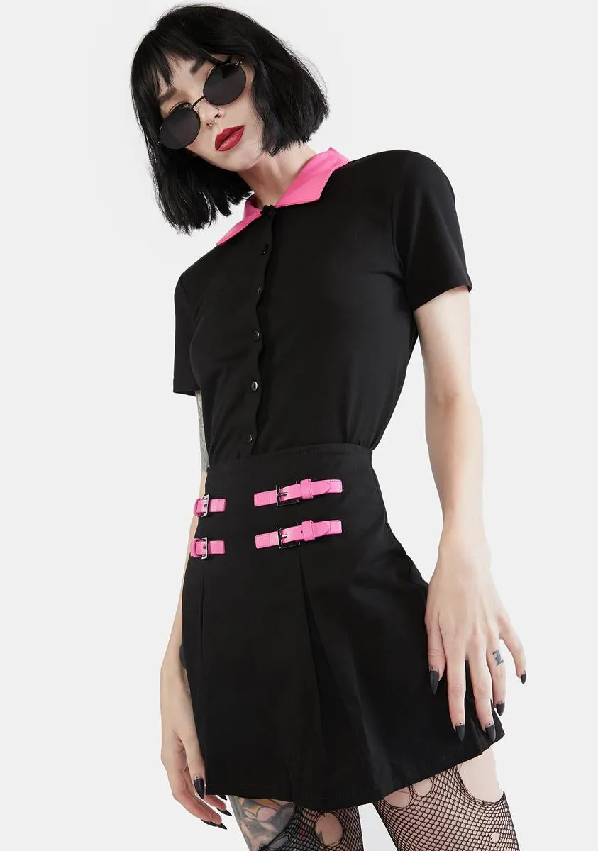 Contrast Stitch Goth Skort