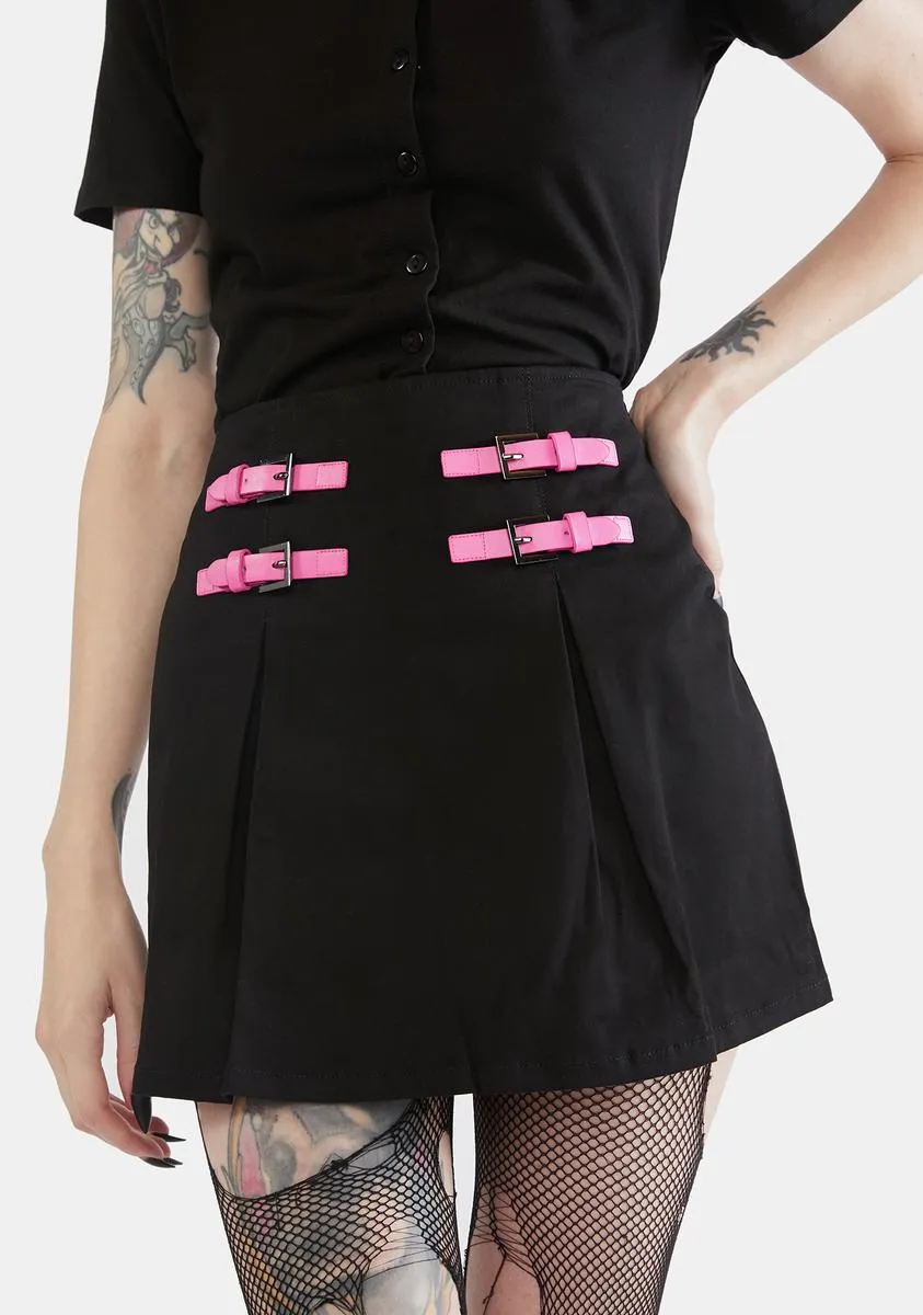 Contrast Stitch Goth Skort